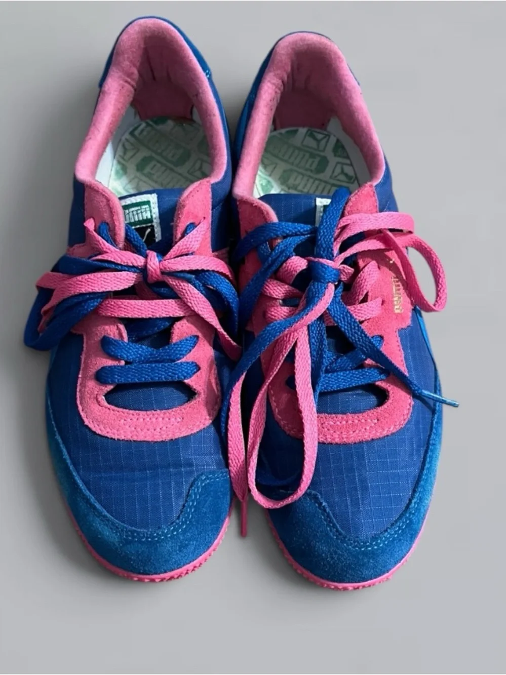 Puma Blue Pink Retro Sneakers Women’s Size 9 Rare Colorway